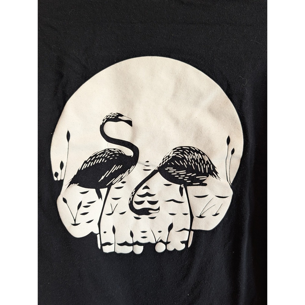 Chomp Brand Flamingo Skull T-Shirt Medium M Black Graphic Crewneck Tee - Picture 5 of 5